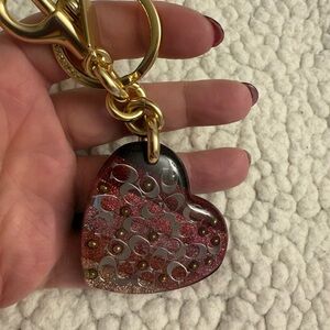 Coach Signature Heart Bag Charm